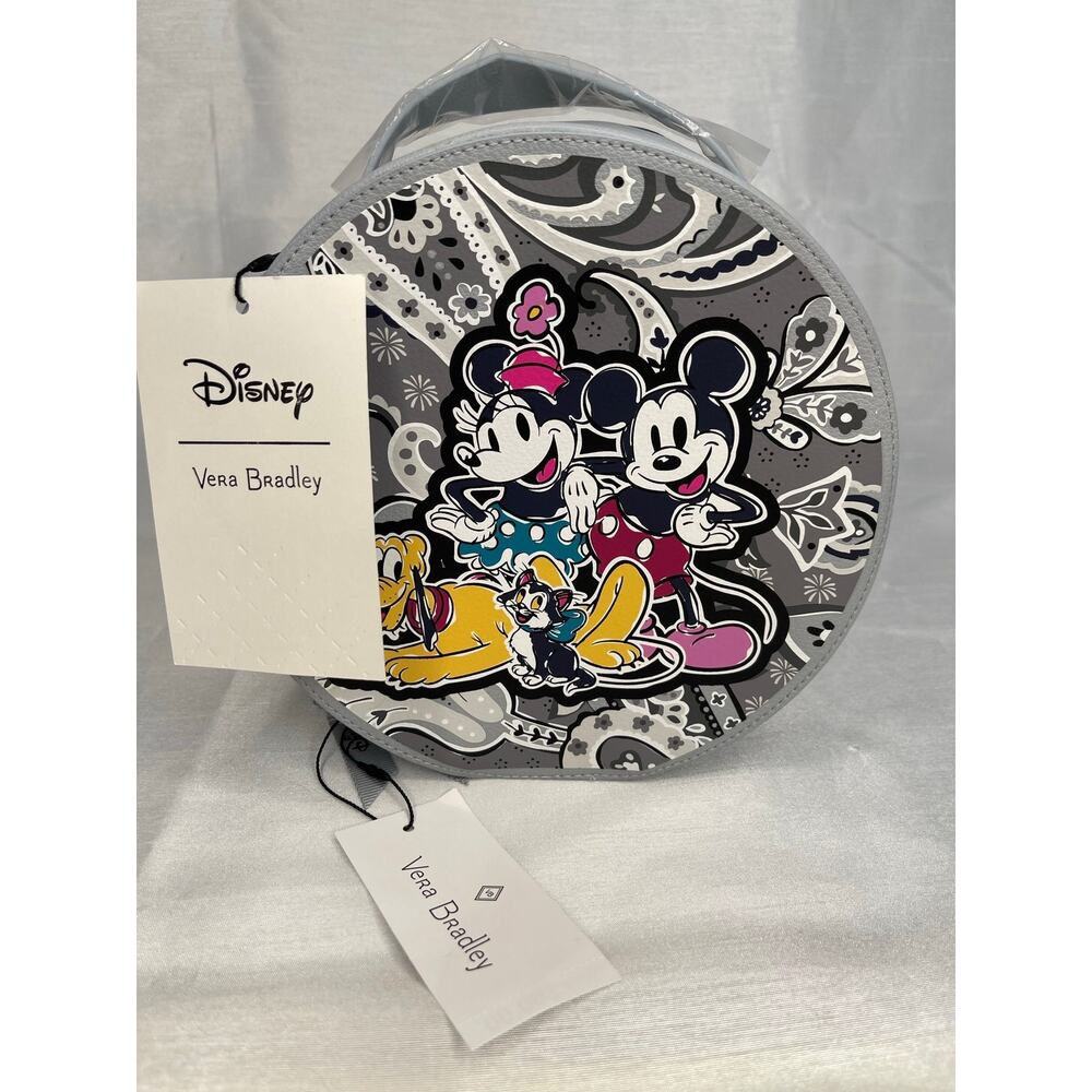 Vera Bradley x Disney Whimsy Cosmetic Case Micky Mouse Piccadilly Paisley Gray